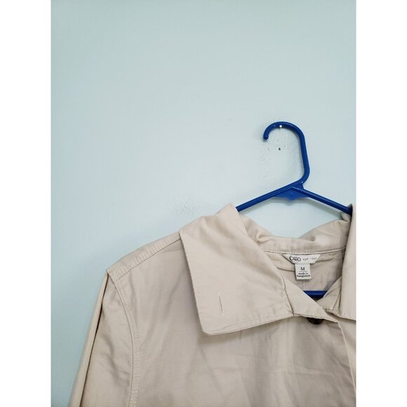 Cato Juniors M Jacket Button Up Tan Long Sleeve 100% Cotton Pocket Sportswear - Picture 4 of 9